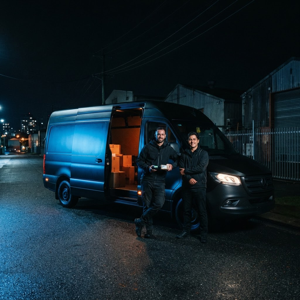 DelKen Delivers drivers beside their delivery van
